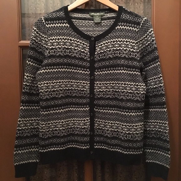 Eddie Bauer Fair Isle Cardigan Sweater - Picture 1 of 5